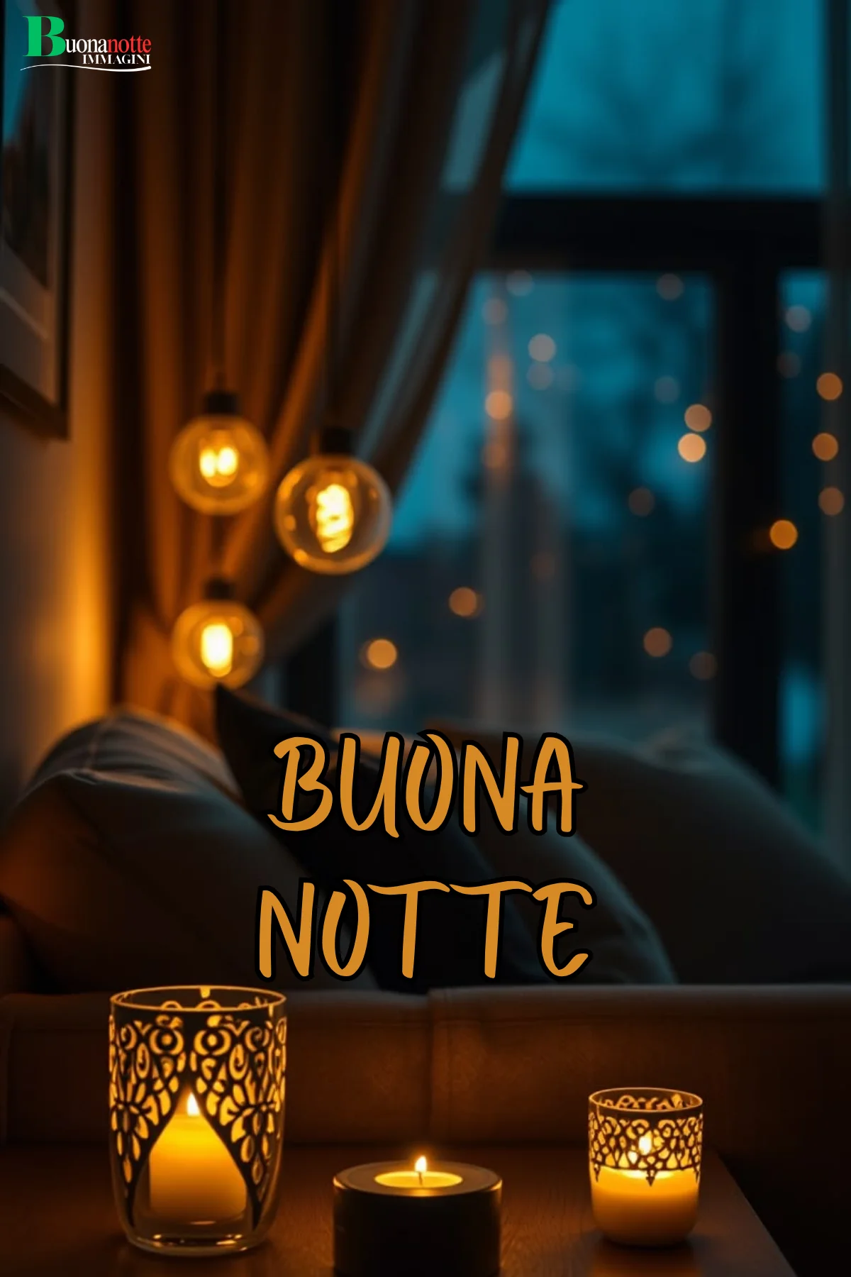 Nuovissimo buonanotte immagini recenti candele lanterne lucine divano sera